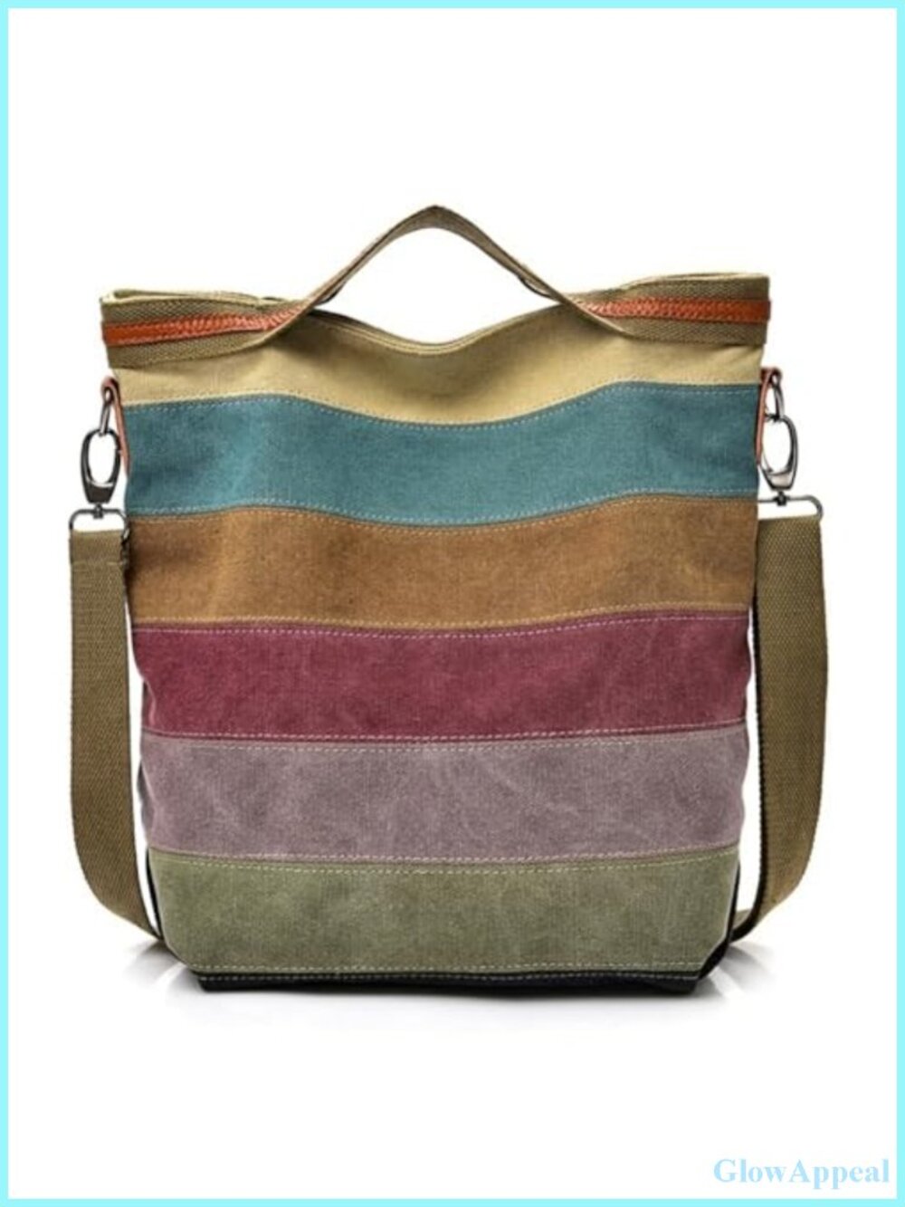 Women's Canvas Hobo Tote Bag Large Capacity Crossbody Shoulder Purse with Strap